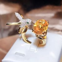 Ins Style Eagle Copper Plating Zircon Open Ring 1 Piece main image 1