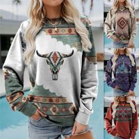 Mujeres Sudadera Manga Larga Sudaderas Con Capucha Y Sudaderas Impresión Estilo Vintage Impresión main image 2