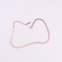 Simple Style Solid Color Titanium Steel Chain Women's Anklet 1 Piece main image 5