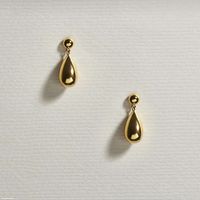 Fashion Solid Color Titanium Steel Water Drop Earrings 1 Pair main image 1