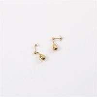 Fashion Solid Color Titanium Steel Water Drop Earrings 1 Pair main image 2