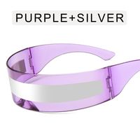 Fashion Solid Color Pc Special-shaped Mirror Frameless Women's Sunglasses sku image 1