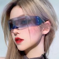 Fashion Solid Color Pc Special-shaped Mirror Frameless Women's Sunglasses main image 1