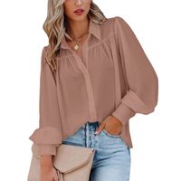 Women's Blouse Long Sleeve Blouses Button Casual Solid Color main image 6