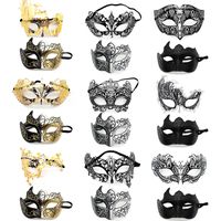 Fashion Geometric Plastic Masquerade Party Mask 2 Pieces main image 4