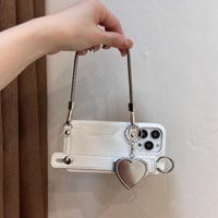 Retro Heart Shape Solid Color Pu Leather  Iphone Phone Accessories main image 2