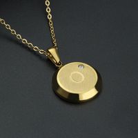 Fashion Letter Stainless Steel Gold Plated Zircon Pendant Necklace sku image 5