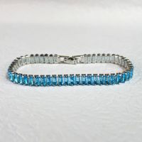 Copper Rhodium Plated Classic Style Inlay Colorful Zircon Bracelets sku image 12