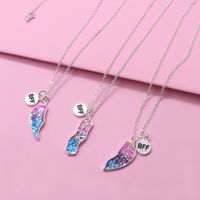 Simple Style Heart Shape Alloy Plating Girl's Necklace 3 Piece Set main image 4