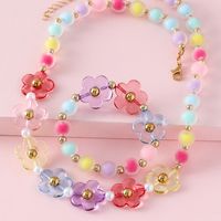 Sweet Flower Beaded Handmade Children Unisex Bracelets Necklace main image 3
