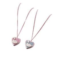 Fashion Swan Heart Shape Alloy Girl's Necklace 1 Piece main image 3
