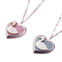 Fashion Swan Heart Shape Alloy Girl's Necklace 1 Piece main image 2
