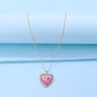 Fashion Heart Shape Copper Sequins Girl's Necklace 1 Piece main image 3