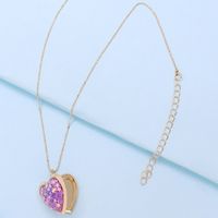 Fashion Heart Shape Copper Sequins Girl's Necklace 1 Piece sku image 1