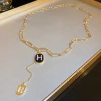 Estilo Vintage Letra Aleación Embutido Perlas Artificiales Diamantes De Imitación Mujeres Collar 1 Pieza sku image 33