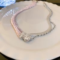 Estilo Vintage Letra Aleación Embutido Perlas Artificiales Diamantes De Imitación Mujeres Collar 1 Pieza sku image 66