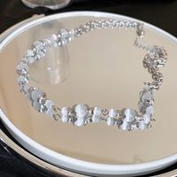 Style Vintage Lettre Alliage Incruster Perles Artificielles Strass Femmes Collier 1 Pièce sku image 58
