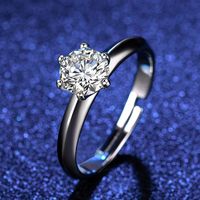 Simple Style Round Copper Inlay Zircon Open Ring 1 Piece sku image 9