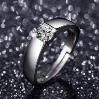 Simple Style Round Copper Inlay Zircon Open Ring 1 Piece sku image 7