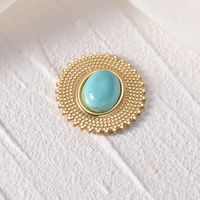1 Piece Stainless Steel Turquoise Round Sun Fashion main image 3