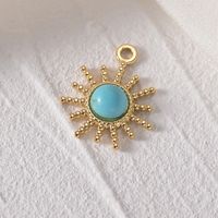 1 Piece Stainless Steel Turquoise Round Sun Fashion sku image 8