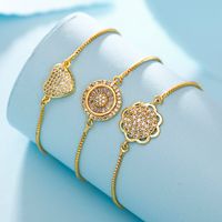 Elegant Devil's Eye Heart Shape Copper Plating Zircon Bracelets 1 Piece main image 5