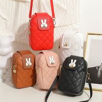 Women's Small Autumn Pu Leather Rabbit Lingge Cute Square Zipper Square Bag main image 1