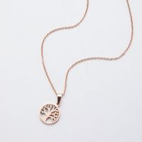 Fashion Round Tree Stainless Steel Plating Pendant Necklace 1 Piece main image 4