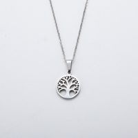 Fashion Round Tree Stainless Steel Plating Pendant Necklace 1 Piece sku image 1