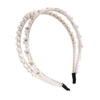 Fashion Flower Imitation Pearl Inlay Rhinestones Hair Band 1 Piece main image 4