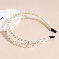 Fashion Flower Imitation Pearl Inlay Rhinestones Hair Band 1 Piece sku image 1