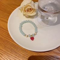 Simple Style Heart Shape Pink Crystal Handmade Women's Bracelets 1 Piece sku image 1