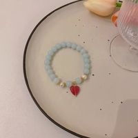 Simple Style Heart Shape Pink Crystal Handmade Women's Bracelets 1 Piece main image 2