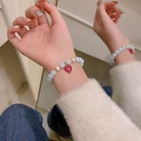 Simple Style Heart Shape Pink Crystal Handmade Women's Bracelets 1 Piece main image 5