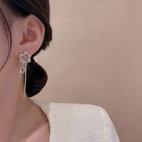 Fashion Heart Shape Alloy Plating Rhinestones Women's Drop Earrings 1 Pair main image 5