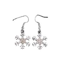 Mode Flocon De Neige Alliage Placage Strass Noël Femmes Des Boucles D'oreilles 1 Paire main image 5