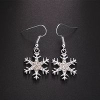 Fashion Snowflake Alloy Plating Rhinestones Christmas Women's Earrings 1 Pair main image 4