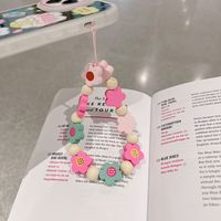 Cute Heart Shape Flower Pc Silica Gel Soft Clay Inlay Artificial Pearls Women's Mobile Phone Chain 1 Piece main image 2