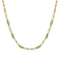 Simple Style Geometric Titanium Steel Beaded Opal Pearl Necklace main image 2