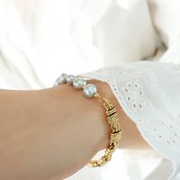 Fashion Geometric Brass Plating Pearl Bracelets sku image 1