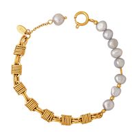 Fashion Geometric Brass Plating Pearl Bracelets main image 4