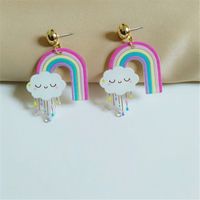 Cute Rainbow Arylic Plating Women's Drop Earrings 1 Pair main image 6