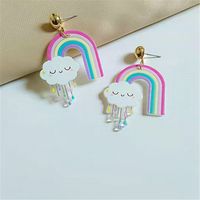 Cute Rainbow Arylic Plating Women's Drop Earrings 1 Pair main image 4