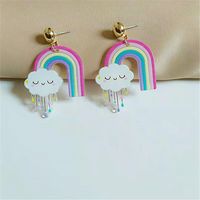 Cute Rainbow Arylic Plating Women's Drop Earrings 1 Pair main image 3