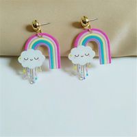 Mignon Arc-en-ciel Arylique Placage Femmes Boucles D'oreilles 1 Paire sku image 1