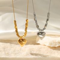 Fashion Heart Shape Stainless Steel Gold Plated Pendant Necklace main image 1