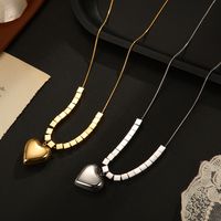 Fashion Heart Shape Stainless Steel Gold Plated Pendant Necklace main image 4
