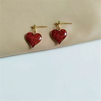 Fashion Heart Shape Alloy Plating Women's Drop Earrings 1 Pair main image 4