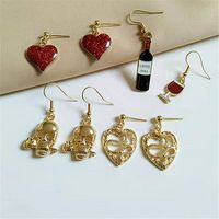 Fashion Heart Shape Alloy Plating Women's Drop Earrings 1 Pair main image 1