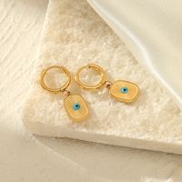 Fashion Devil's Eye Stainless Steel Gold Plated Drop Earrings 1 Pair main image 5